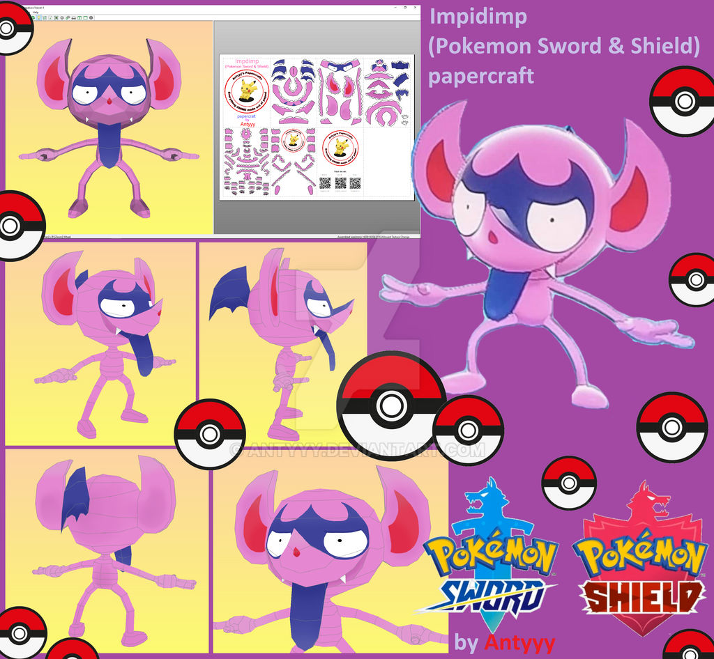Impidimp Pokemon Swordshield Papercraft By Antyyy On