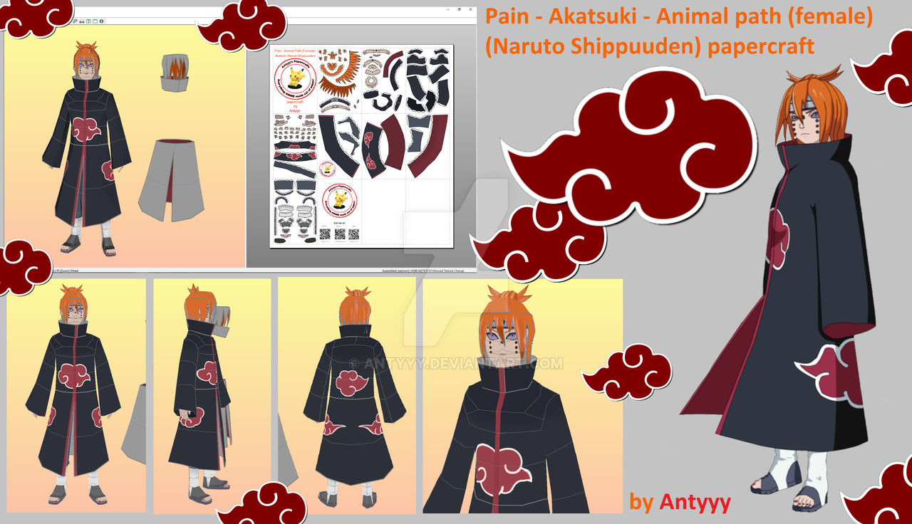 Pain - Animal path (female) - Akatsuki papercraft by Antyyy on DeviantArt