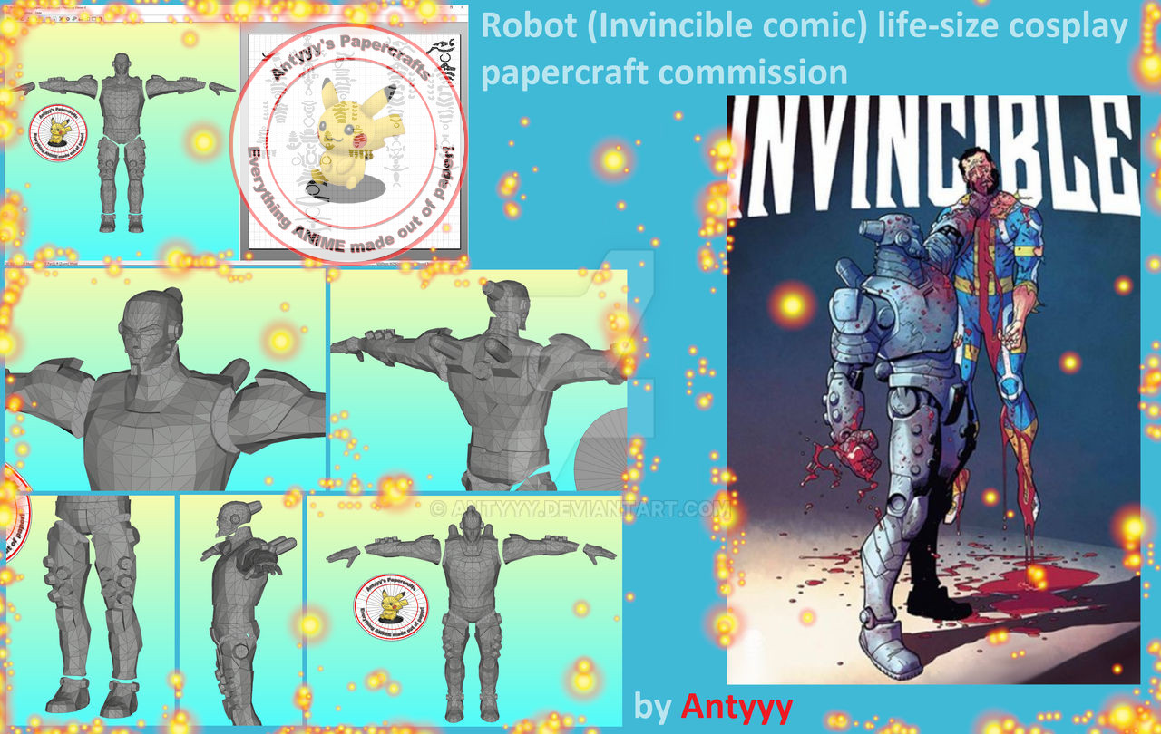 Robot (Invincible) papercraft commission by Antyyy on DeviantArt
