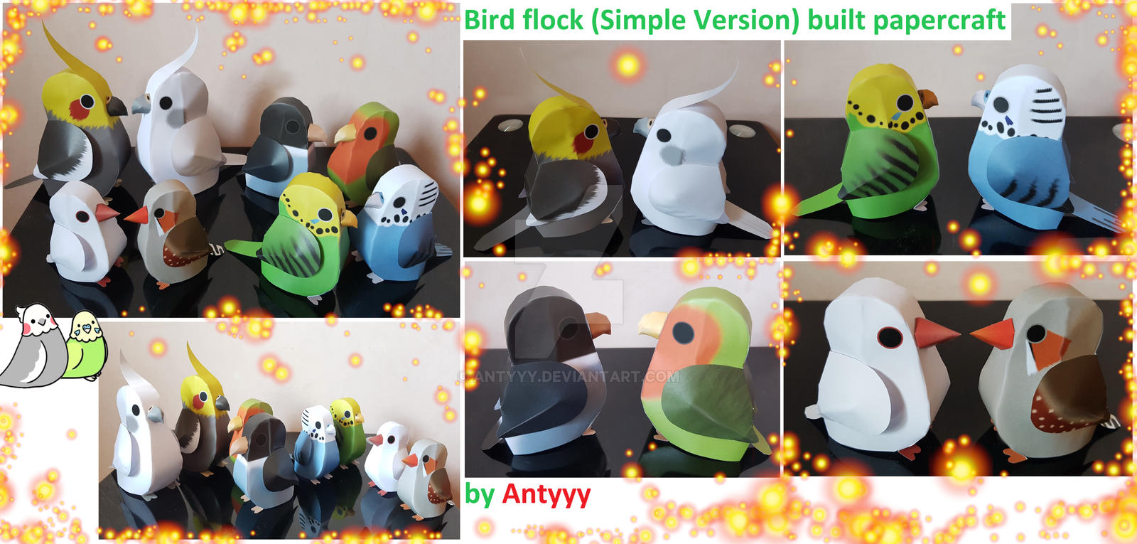 Flock Craft Paper Bird flock (Simple Version) built papercraft by Antyyy on DeviantArt
