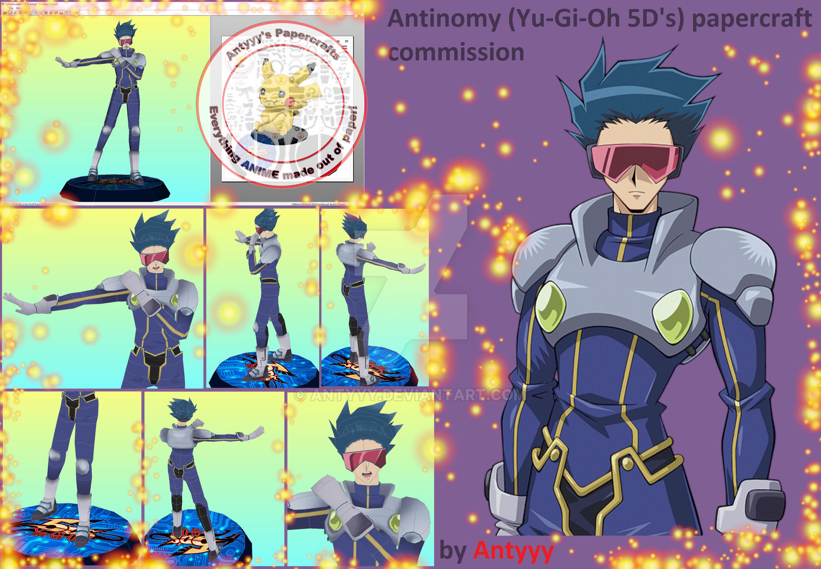 Antinomy (Yu-Gi-Oh! 5D's) papercraft commission by Antyyy on