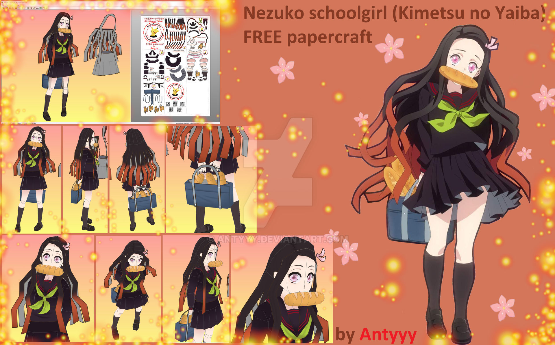 Nezuko (Kimetsu no Yaiba) FREE papercraft by Antyyy on DeviantArt
