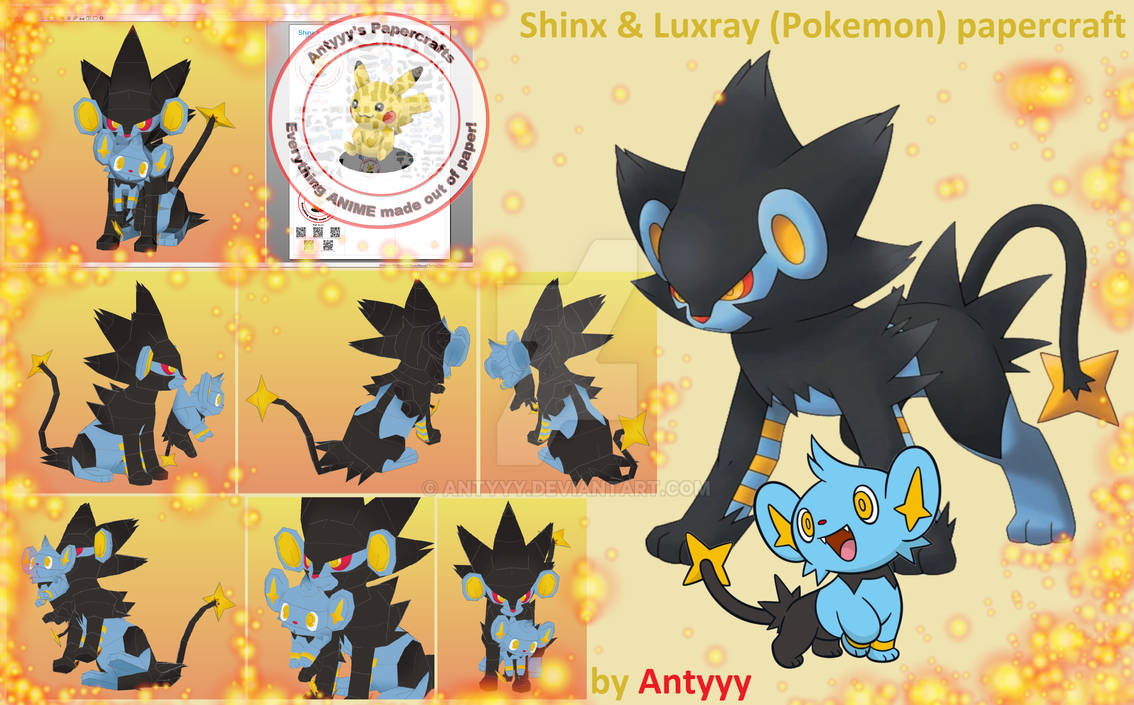 Shinx and Luxray (Pokemon) papercraft by Antyyy on DeviantArt