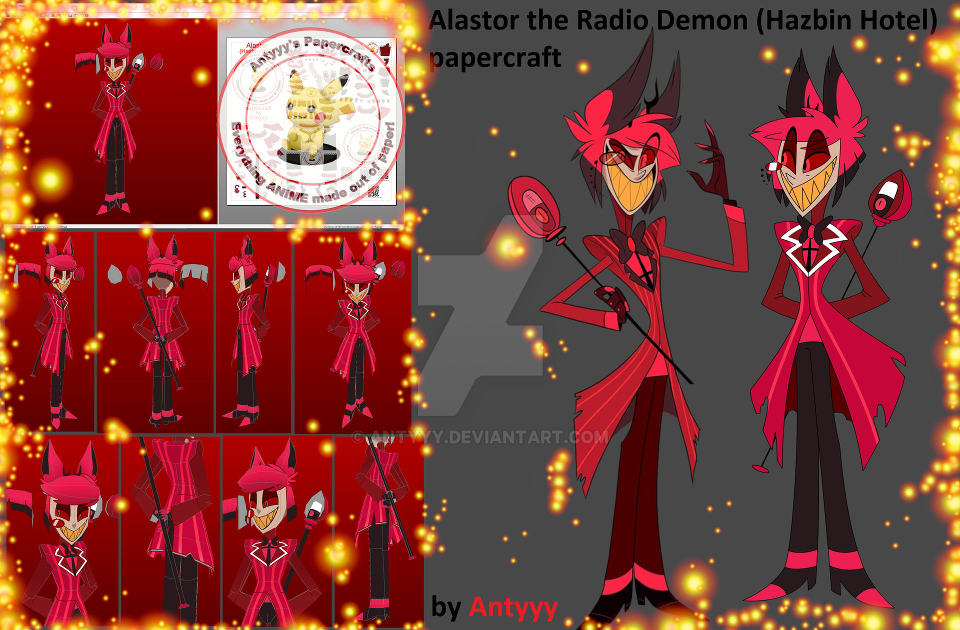 Alastor (Hazbin Hotel) papercraft by Antyyy on DeviantArt Alastor (Hazbin Hotel) papercraft by Antyyy on DeviantArt