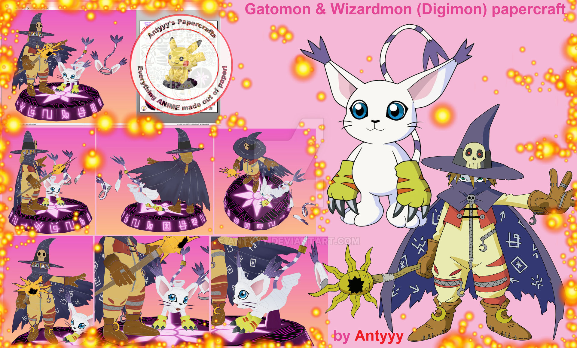 Gatomon and Wizardmon (Digimon) papercraft by Antyyy on DeviantArt