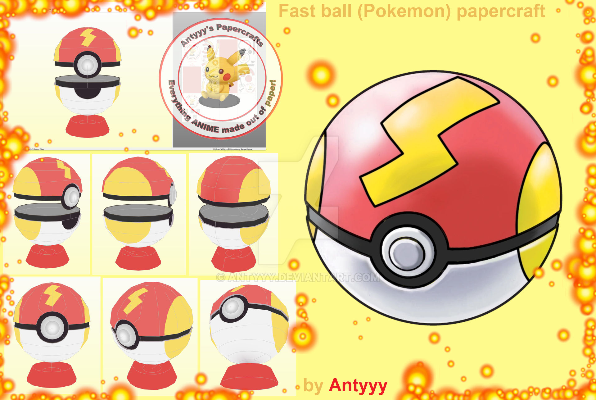 Fast ball (Pokemon) papercraft by Antyyy on DeviantArt