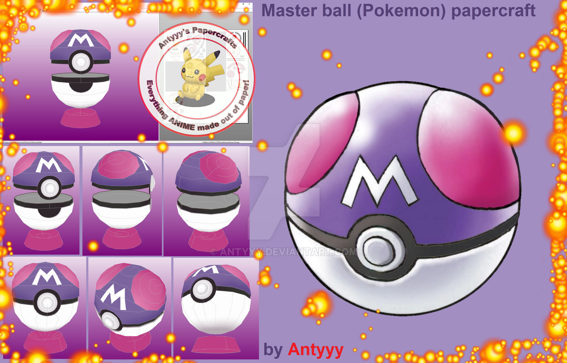 Master Pokeball Pattern Master ball (Pokemon) papercraft by Antyyy on DeviantArt