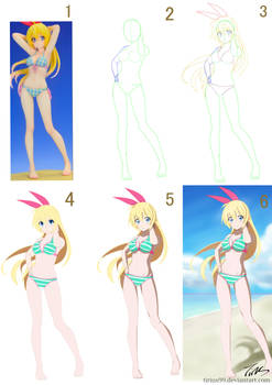 From Reference to Fanart (Chitoge from Nisekoi)