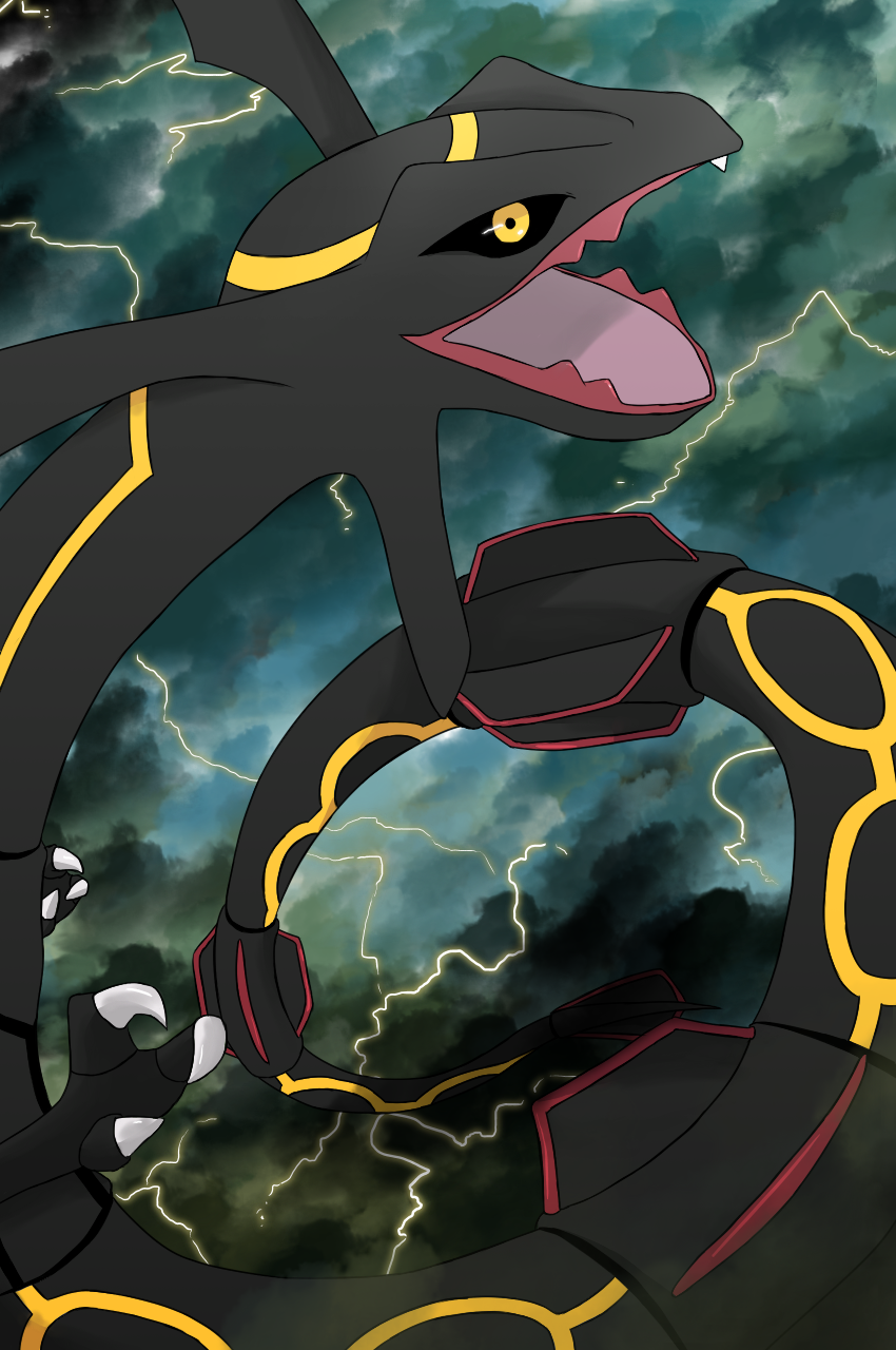 Shiny Rayquaza (Pokemon Art Academy) by ArbiterZero -- Fur