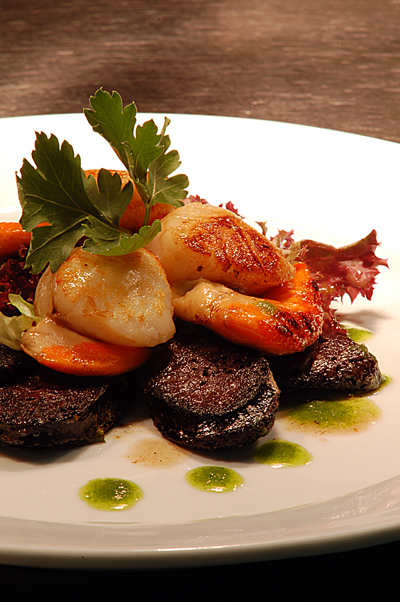 Scallops and black pudding