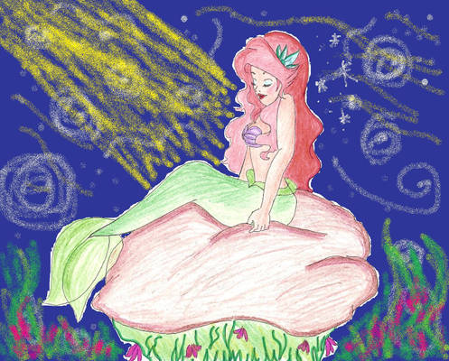 Ariel On Rock Background