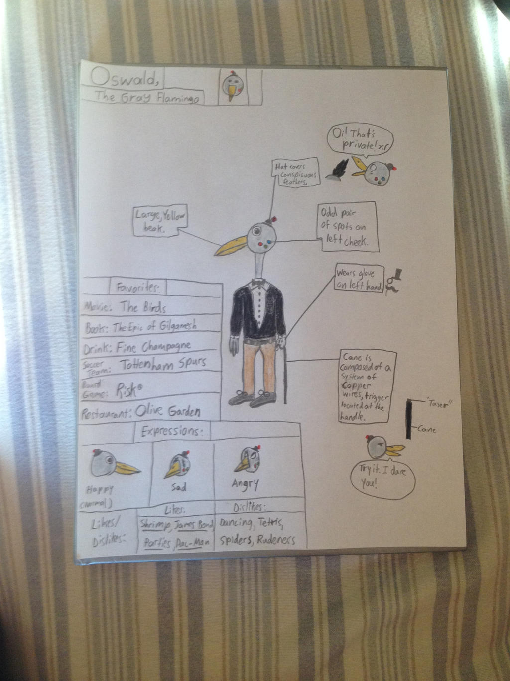 Oc Reference Oswald The Gray Flamingo By Forbiddencovenant On