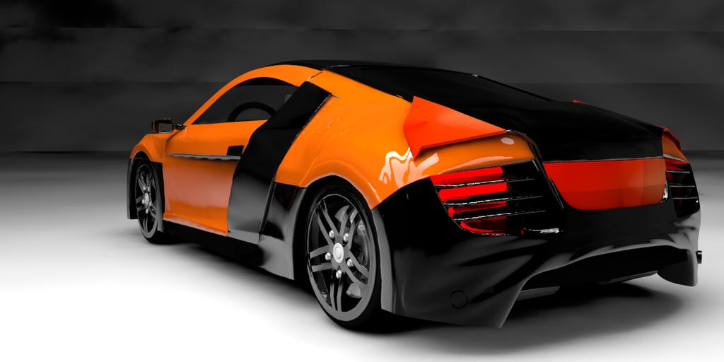 Audi R8 Cartoon Back Audi R8 Back by CriZhen08 on DeviantArt