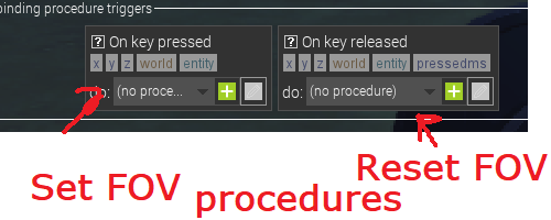 Linking procedures to a keybind