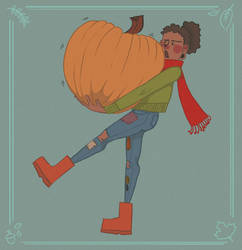Eden Picked a Large Pumpkin