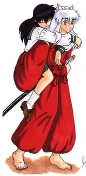 Inuyasha carrying Kagome