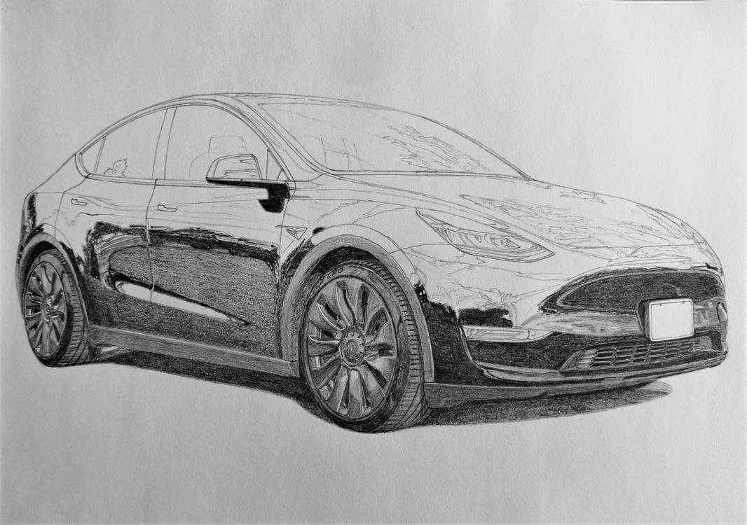 Tesla Model Y Performance (front) 2/3 by PaperGarage on DeviantArt