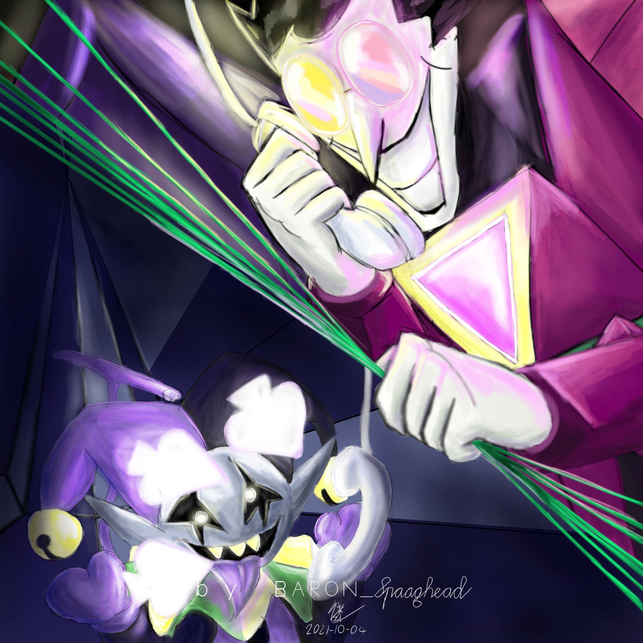 Jevil and Spamton by Baronhead-Spaaghead on DeviantArt
