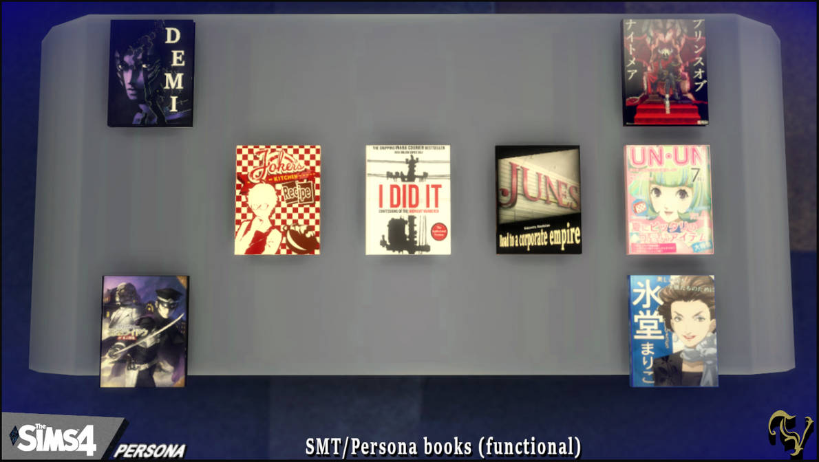 [Sims 4 CC] - SMT/Persona Books v1 (functional) by VelvetCompendium on ...