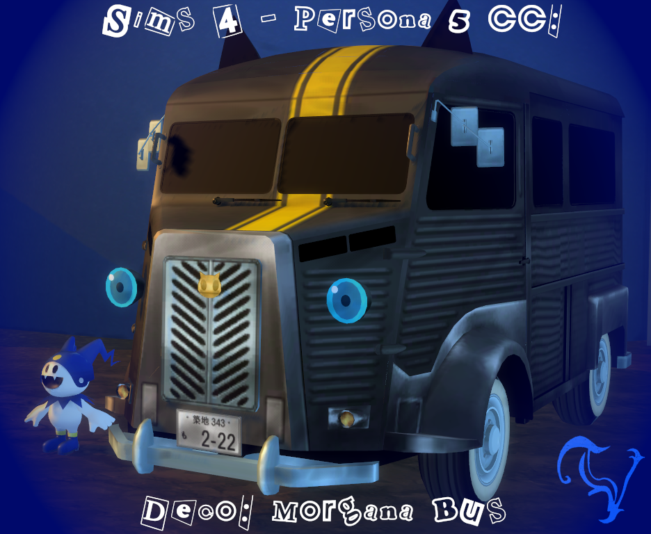 Morgana Bus Sims 4 CC - Persona 5 Royal: Morgana/Mona Bus CC by VelvetCompendium on ...