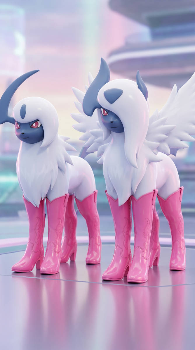 Absorbent Absol 3d model absol and mega absol wear latex boots by popularmusic3 on ...