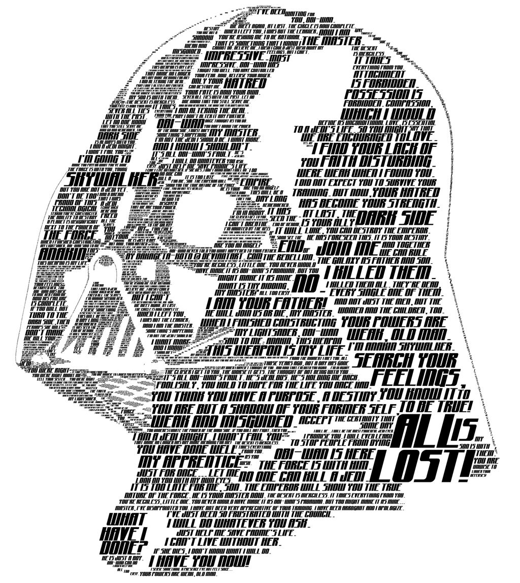 Typographic Darth Vader
