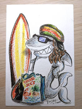 Rasta Shark Postcard