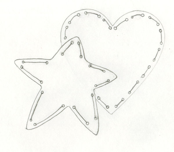 Heart and Star Line art