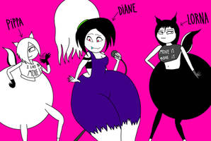 Diane, Pippa and Lorna. The Big Ass Skunks