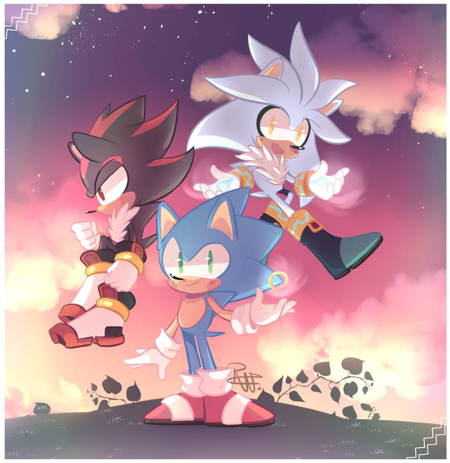 Shadow , silver, sonic - Shadow , silver, sonic , amy Rose