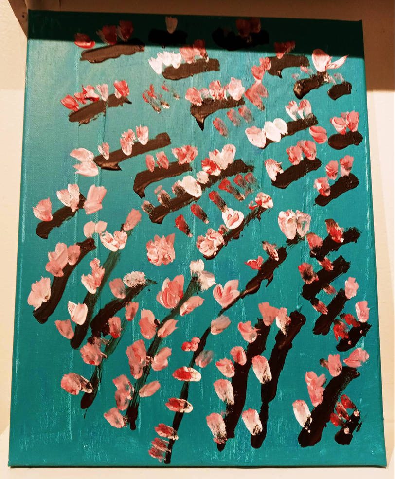 Mvs9966 Cherry Blassom Teal Background by MVS9966 on DeviantArt