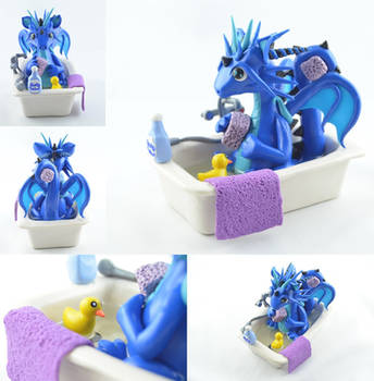 blue dragon - bath time