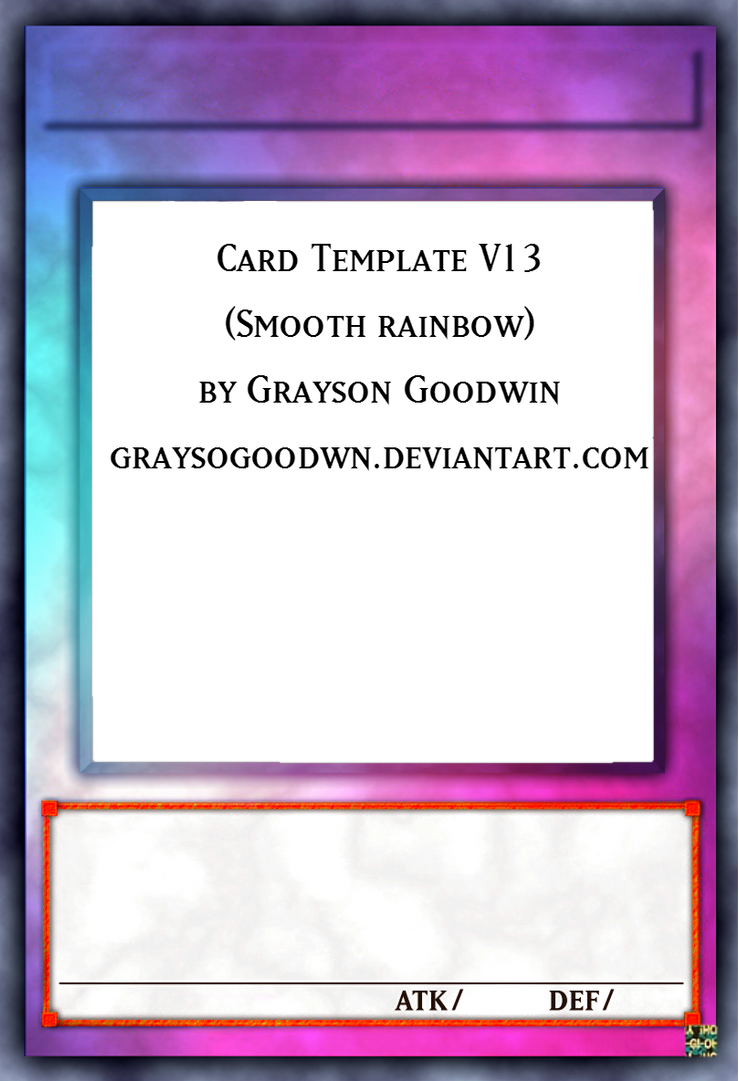 YuGiOh! Card Template V13 (Smooth Rainbow) by GraysonGoodwin on