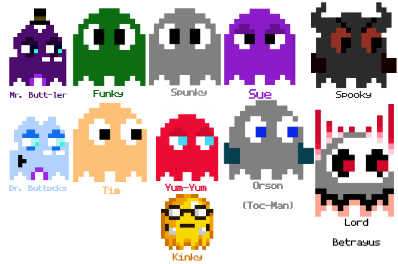 All Pac-Man Ghosts by GraysoGoodwn on DeviantArt