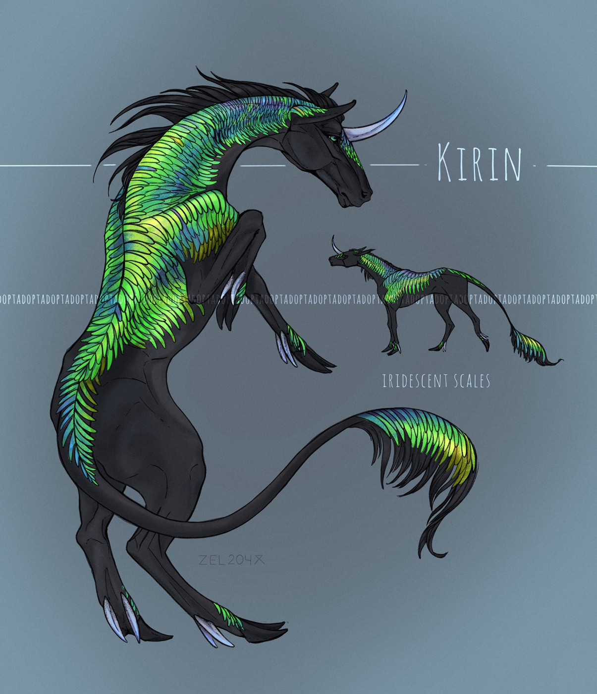 Kirin Rearing Kirin adoptable | CLOSED by Zel204 on DeviantArt