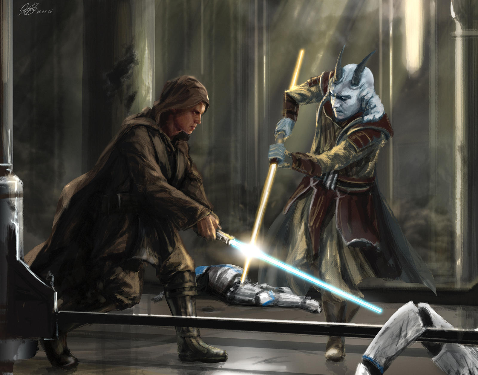 Commission Painting Jedi Temple Assault