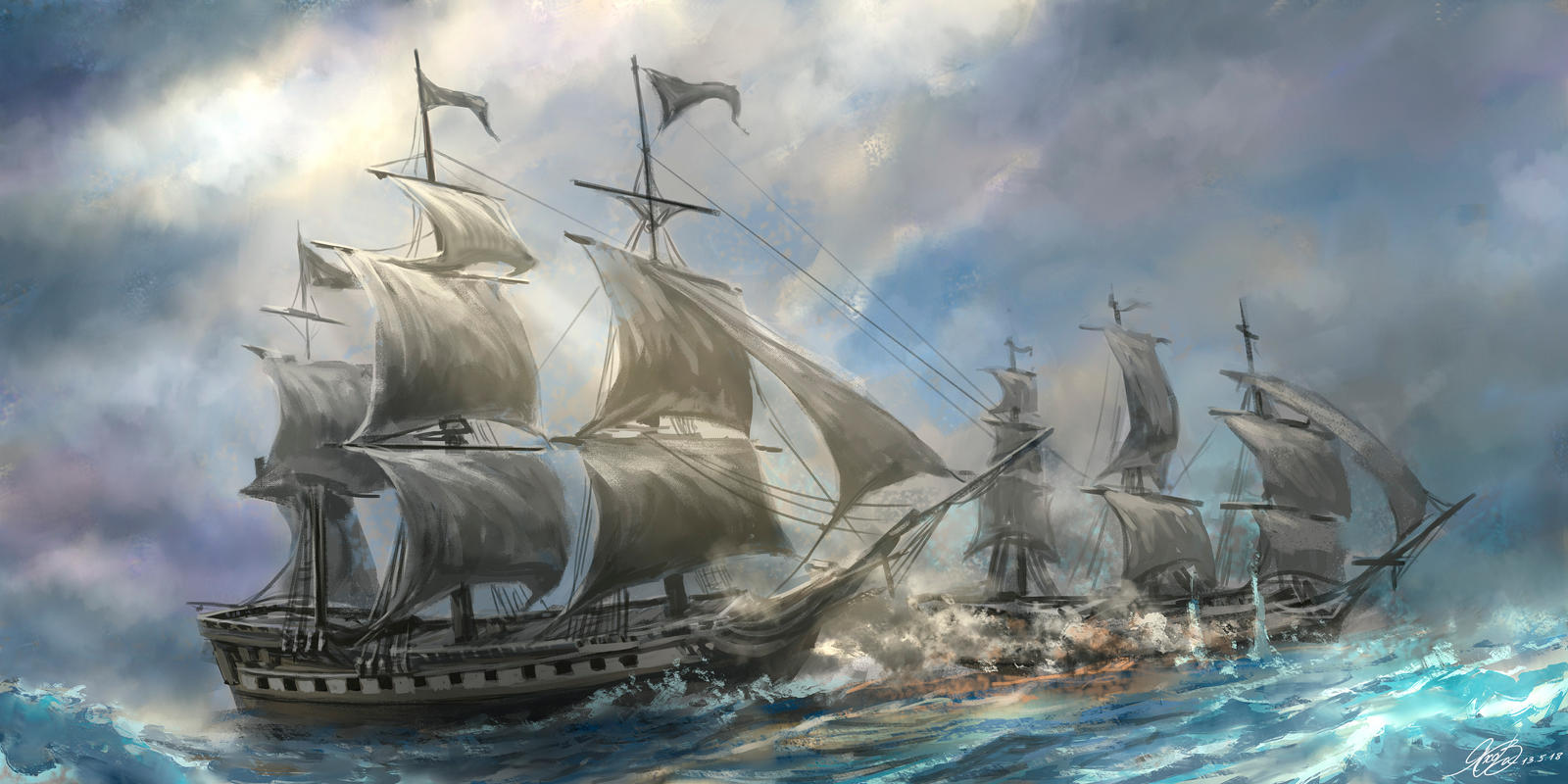 Sailing Ships Commission by Entar0178 on DeviantArt