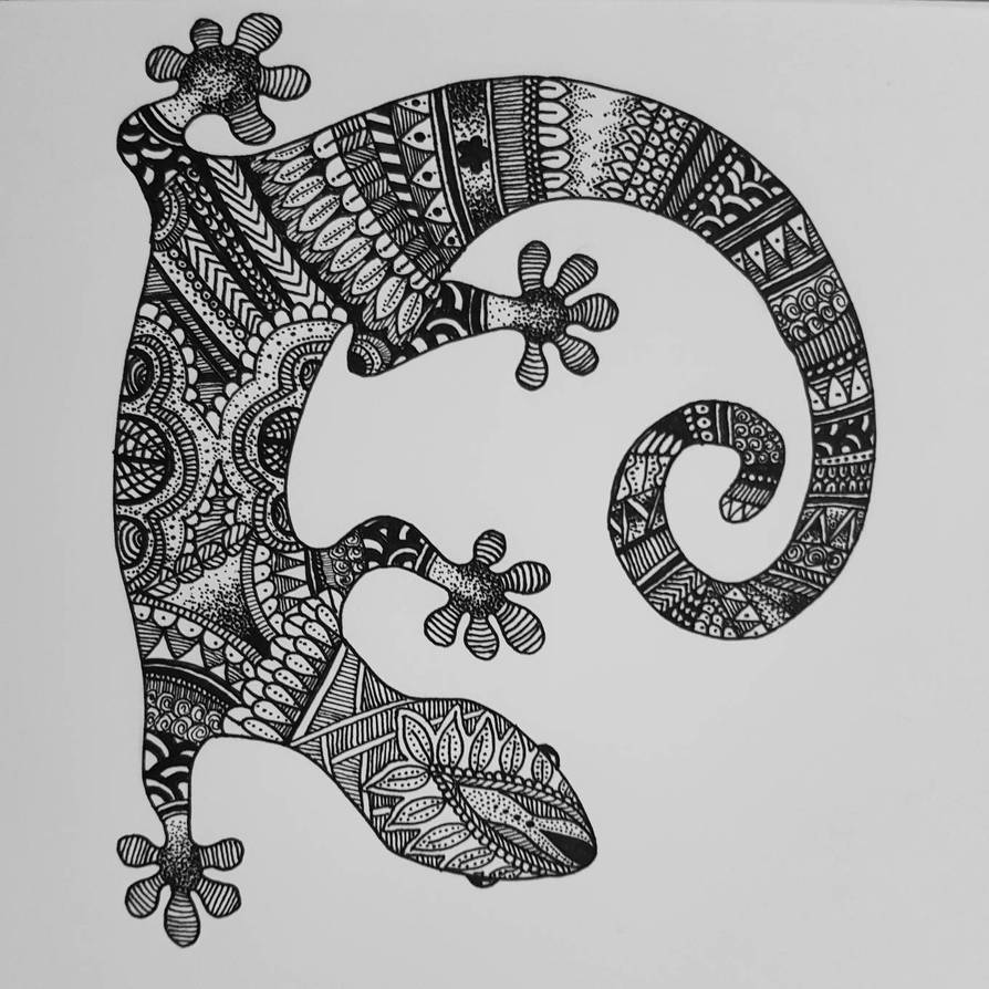 mandala gecko by gem-n-doodle on DeviantArt