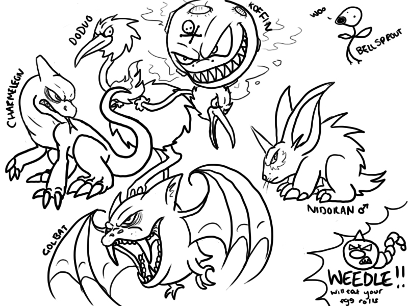 Random Pokemon Doodles - By @coillte on Itaku