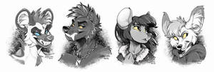 Commission: BnW headshot sketches 2