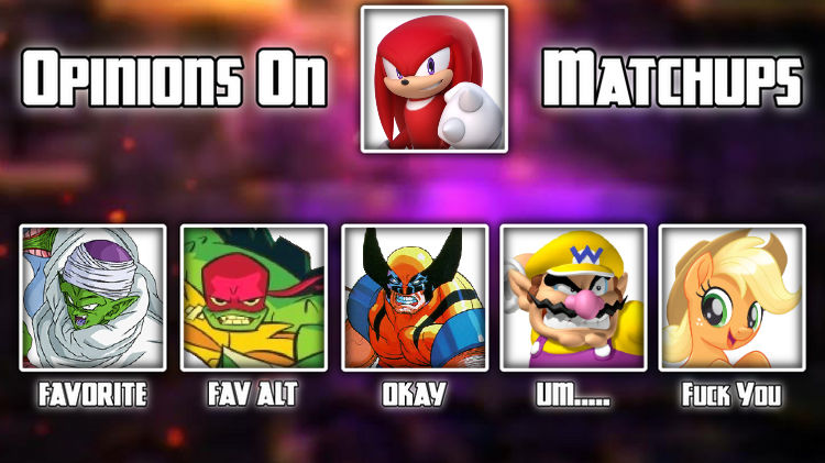 Knuckles Matching Knuckles Matchup Opinions by AmericanWerewolfonDA on DeviantArt