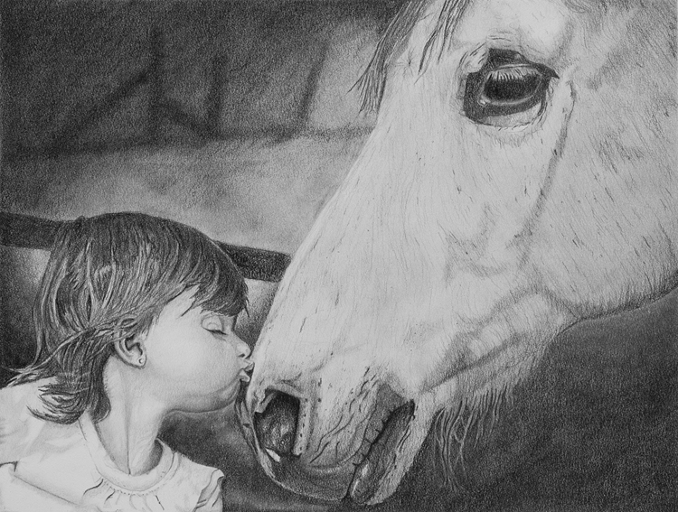 Girl Kissing Horse