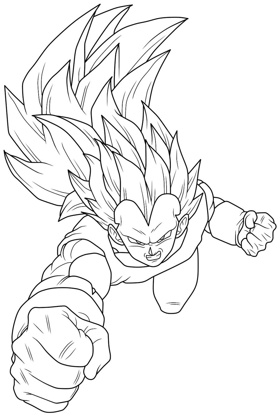 SSJ3 Vegeta Lineart