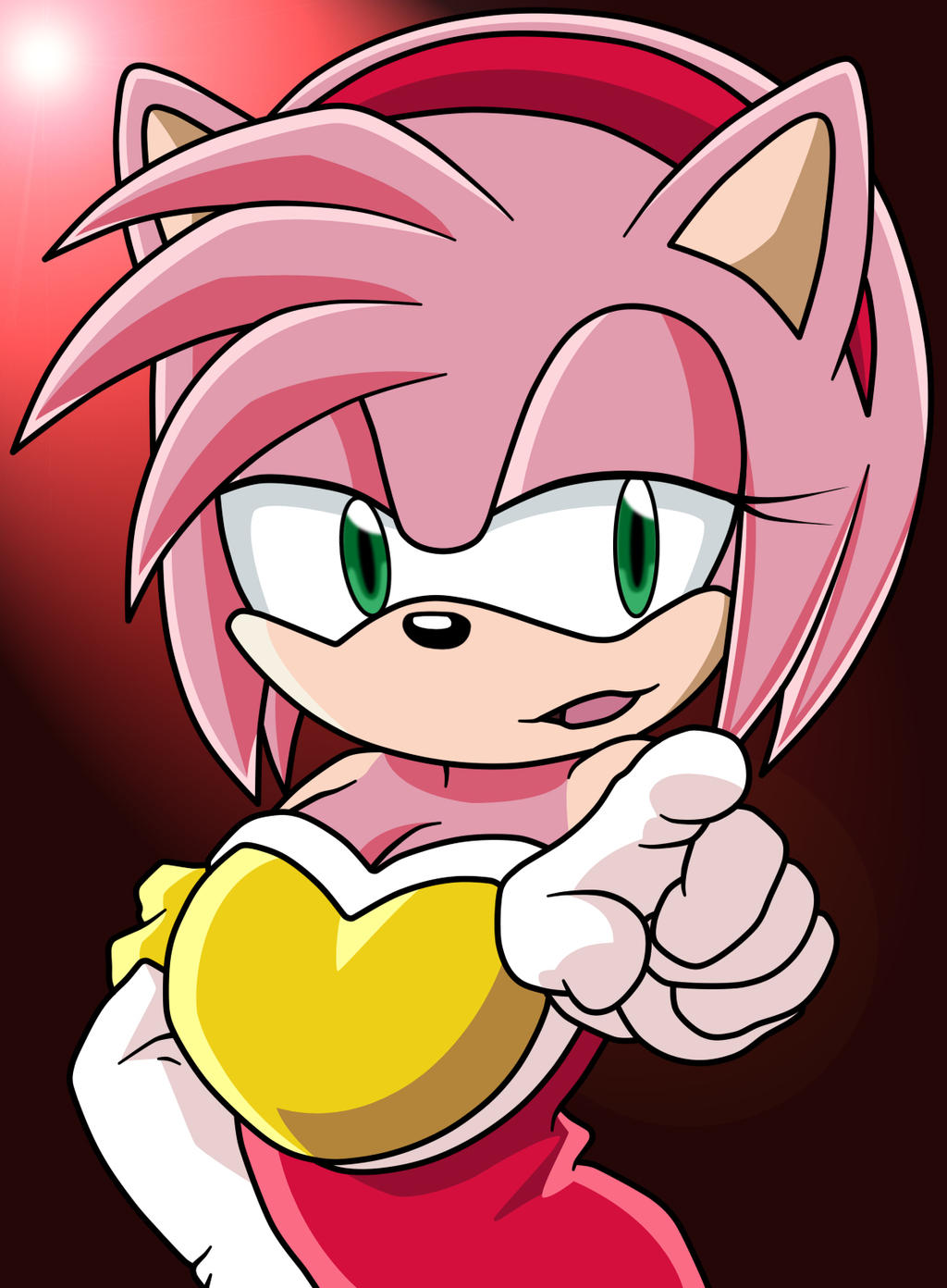 Amy Rose with Rouge's Clothes Remake