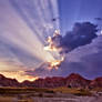 Heavenly Rays Over the Badlands