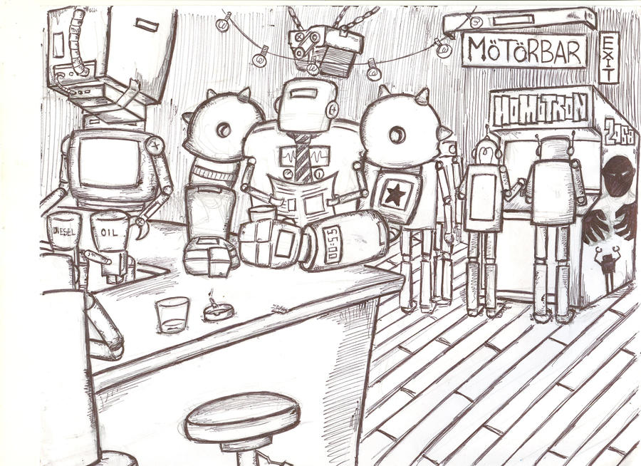 Robot Table Deviantart RobotBar by thehanged on DeviantArt