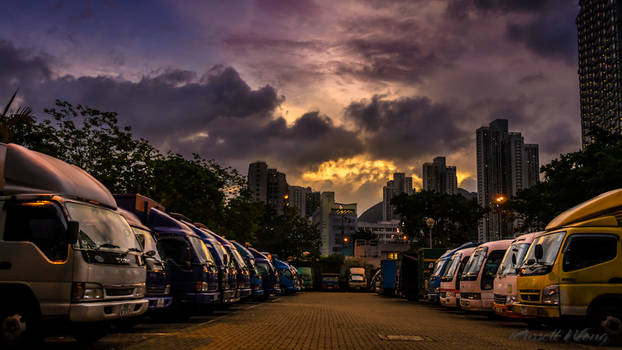 Parking Lot at Sunset