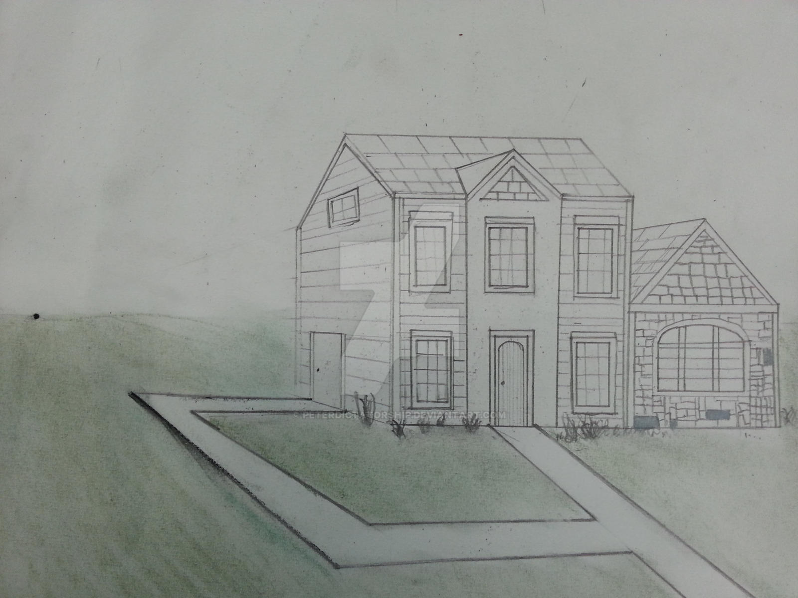 One Point House One Point Perspective Drawing House How To Draw A House In 2 Point