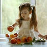 Girl with peaches....