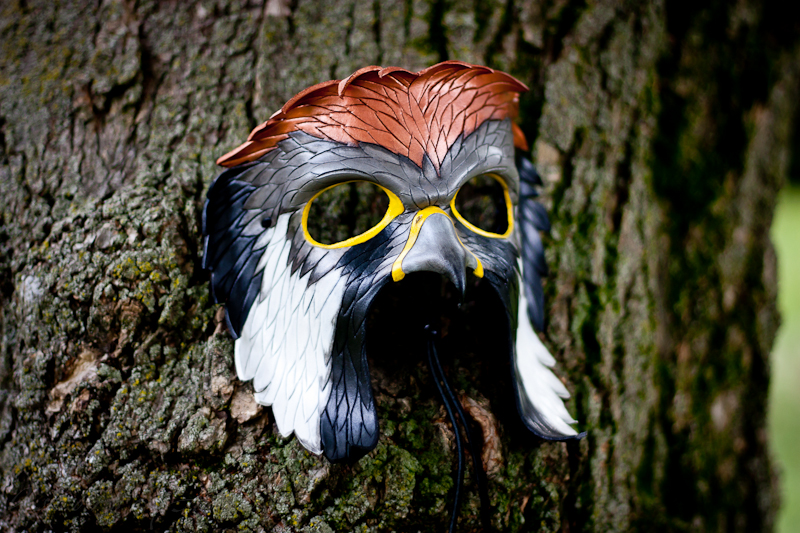 American Kestrel Leather Mask